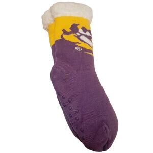LSU Tigers Womens Stripe Logo Tall Footy Slipper Socks Soft LAST ONE! NCAA